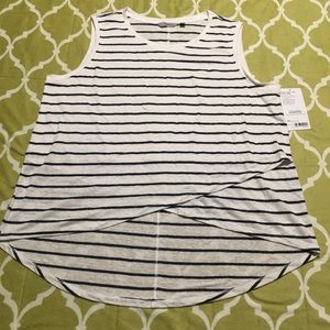 Athleta NWT Linen Stripe Criss Cross Tank
